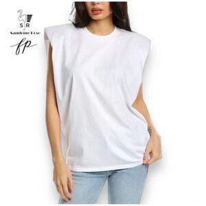 Free People x Sandrine Rose Shoulder Pad Tank Top- Medium